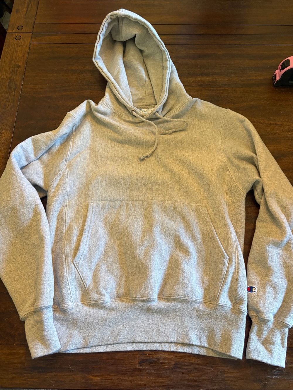 Champion Reverse Weave Heavyweight Hoodie Gray Size Small Embroidered Logo